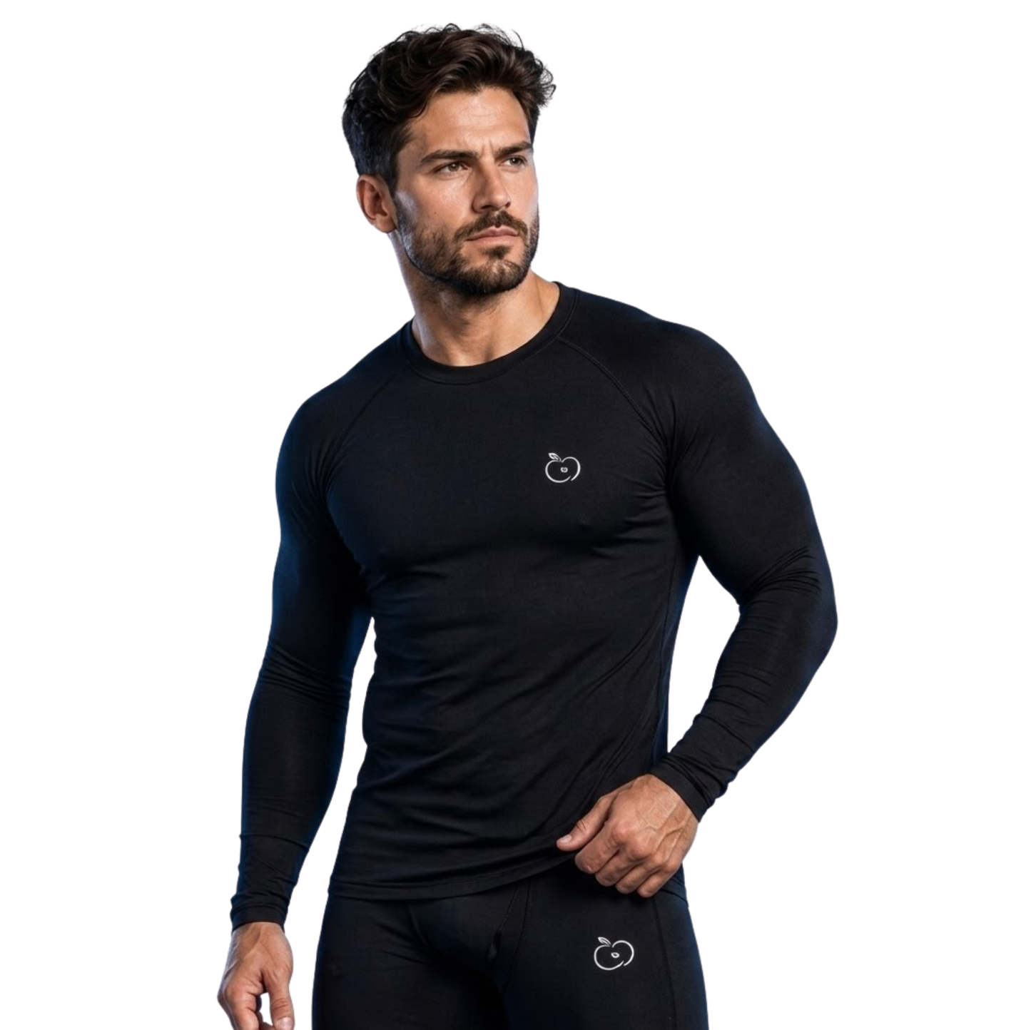 Apple Eye Pro Compression Long Sleeve Top | Black Men's Gym Wear