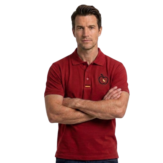 Apple Eye España Edition Polo Shirt | Maroon Red Men's Polo