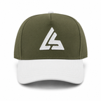Olive Green & White Sports Cap