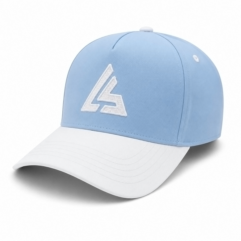 Sky Blue & White Sports Cap