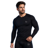 Apple Eye Pro Compression Long Sleeve Top | Black Men's Gym Wear
