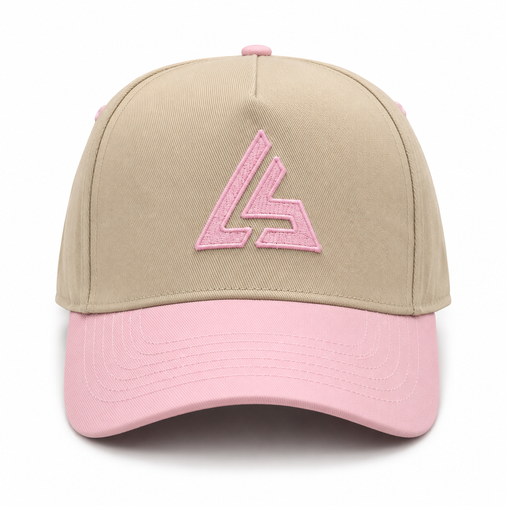 Beige & Pink Sports Cap
