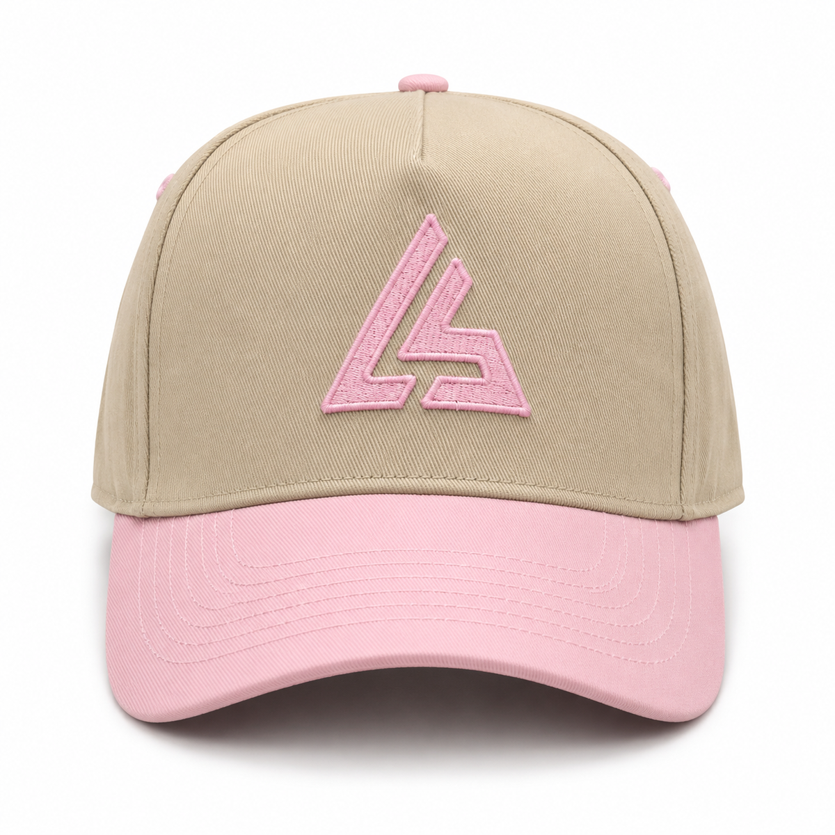 Beige & Pink Sports Cap