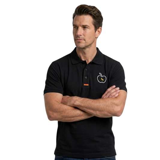 Premium Black Polo Shirt – Apple Logo | Men’s Casual Slim Fit Tee