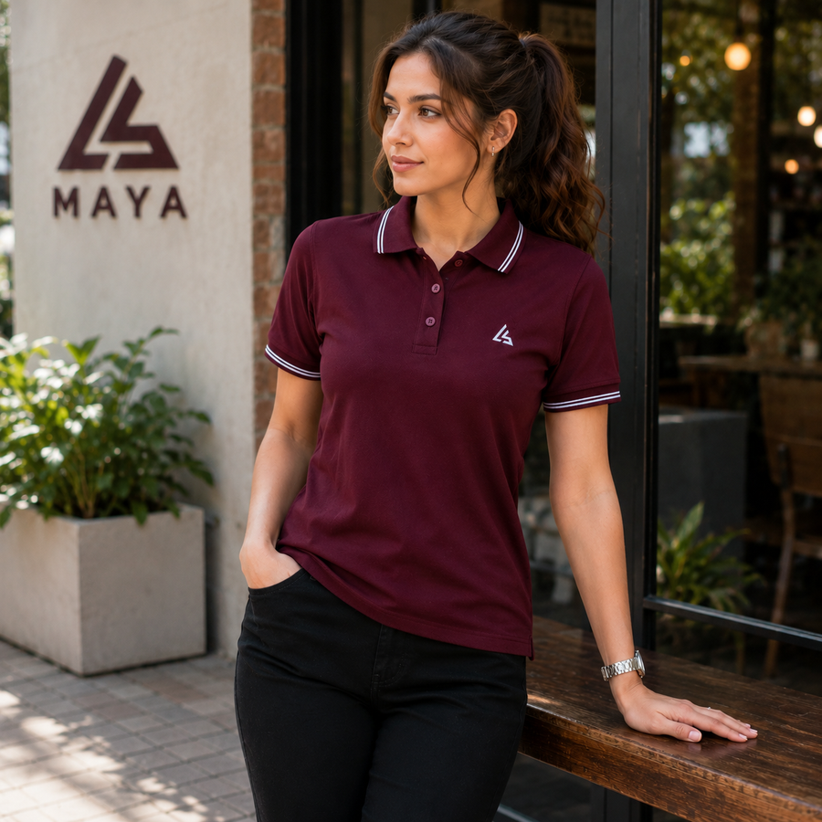 Maroon Women’s Polo Shirt
