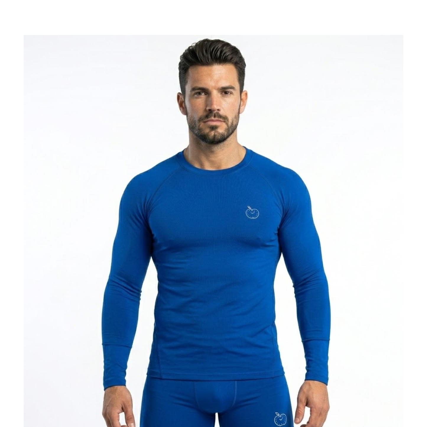 Apple Eye Pro Compression Long Sleeve Top | Royal Blue Men's Gym Wear