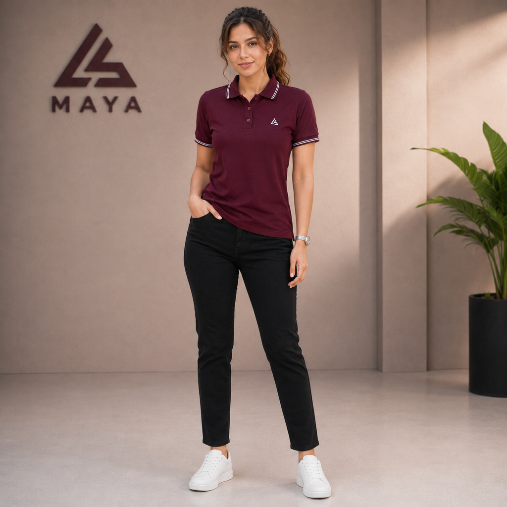 Maroon Women’s Polo Shirt