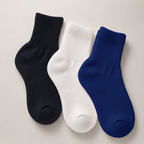 Premium Diabetic Socks – 100% Organic Cotton Black, Blue & White 3 Pair Pack
