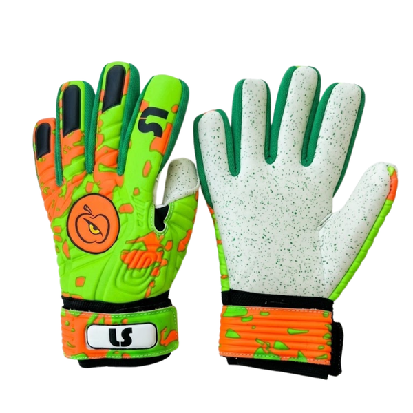 Apple Eye LS Tornado Goalkeeper Gloves | Neon Green & Orange Pro GK Gloves
