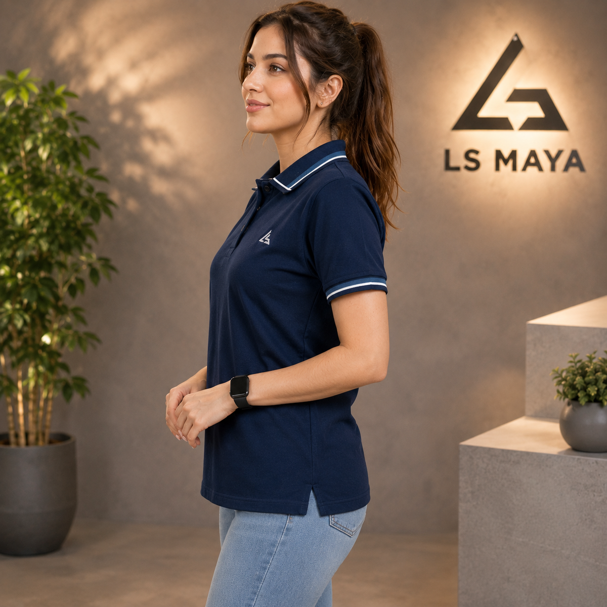 Navy Blue Women’s Polo Shirt