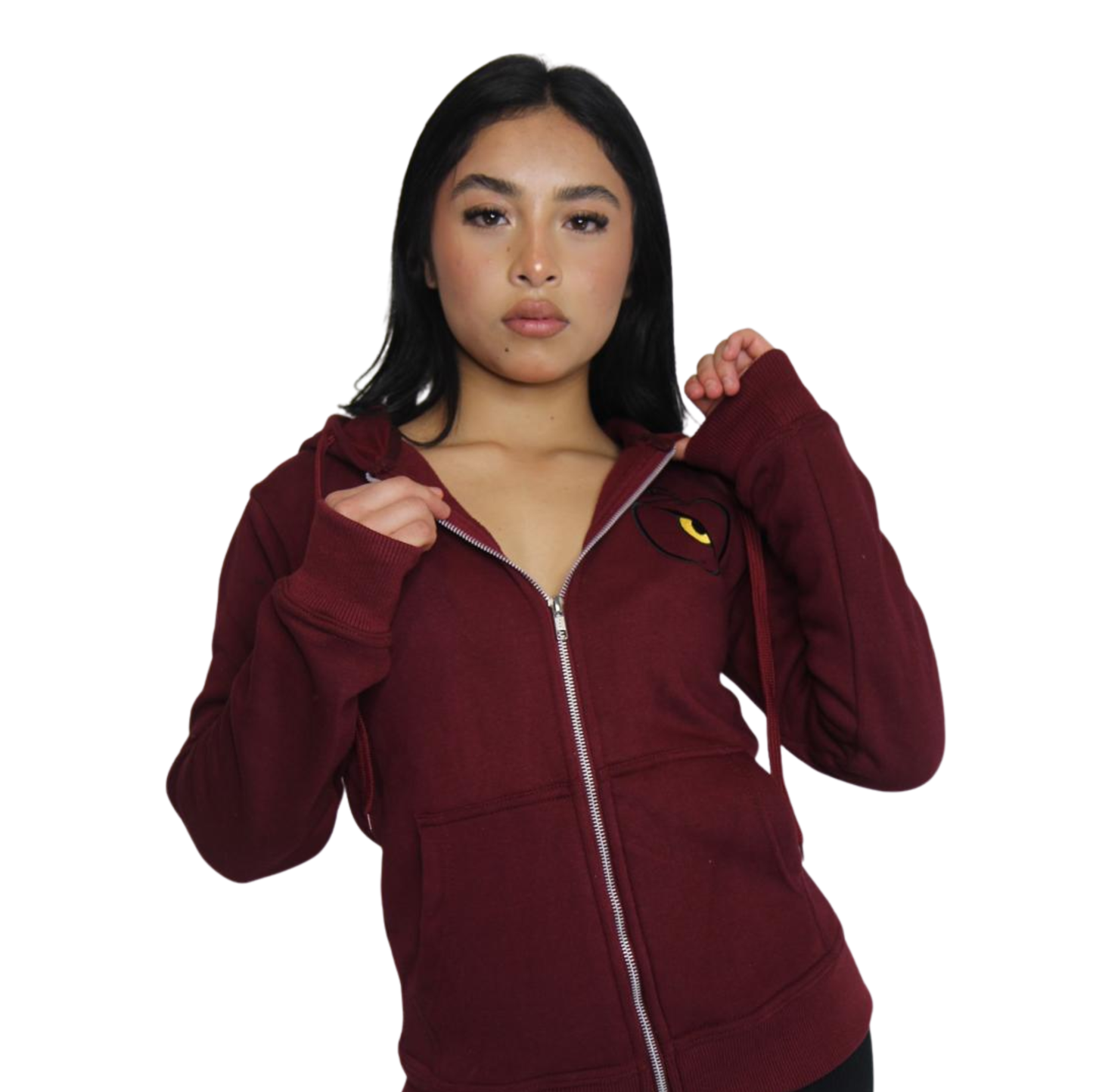 Apple Eye Elite Zip-Up Hoodie | Maroon Women's Fleece Hoodie