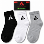 Premium Everyday Comfort Long Socks – 100% Organic Cotton Black, White & Grey 3 Pair Pack