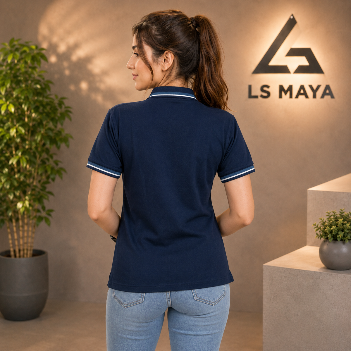 Navy Blue Women’s Polo Shirt