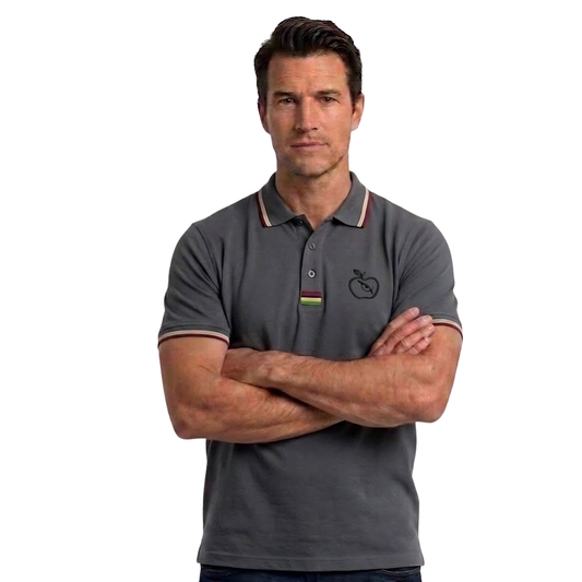 Apple Eye Hungary Edition Tipped Polo Shirt | Charcoal Grey Men's Polo