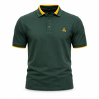Dark Green Men’s Polo Shirt with Mustard Yellow Detail