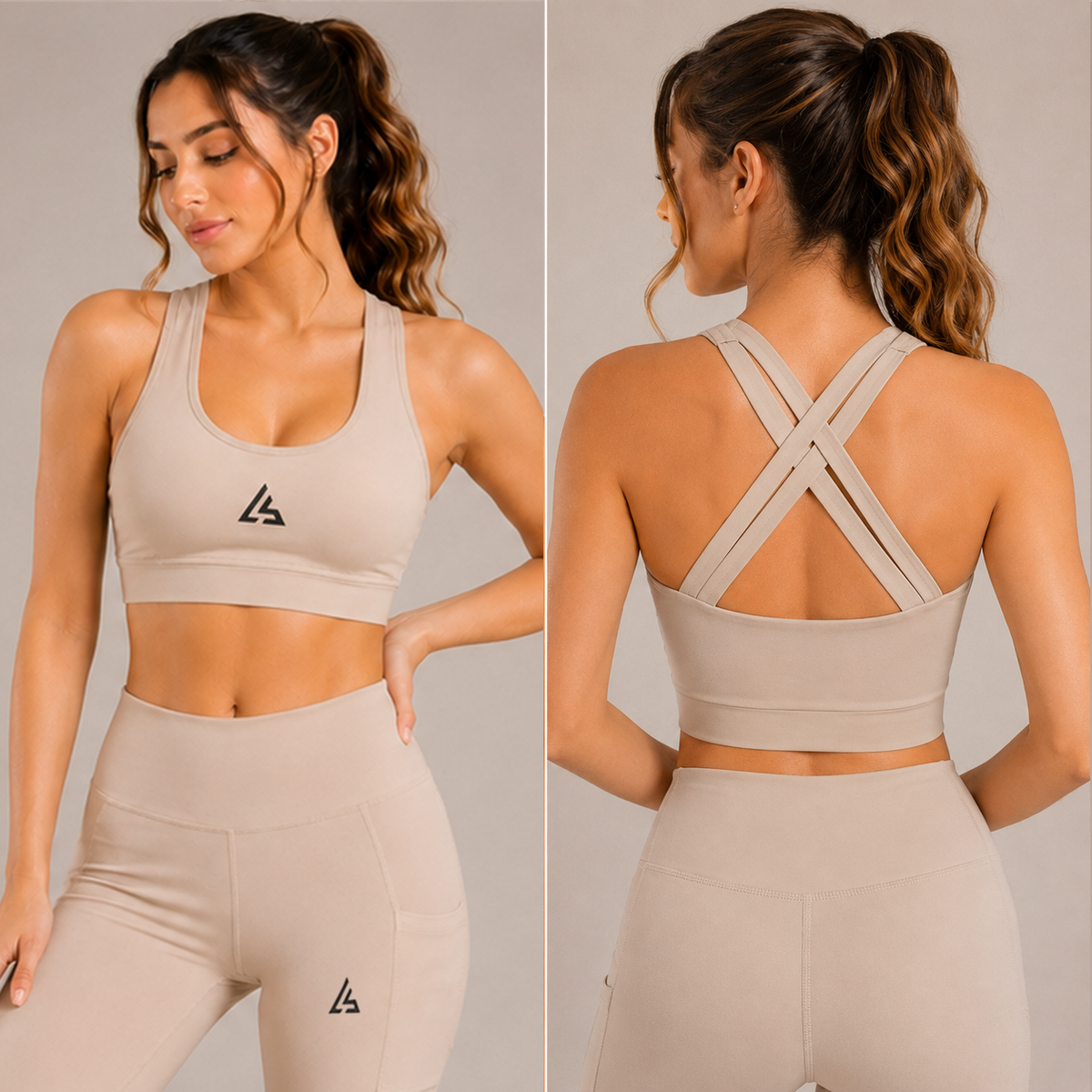 Beige Women’s Activewear Set