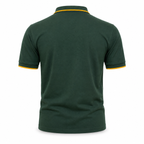 Dark Green Men’s Polo Shirt with Mustard Yellow Detail