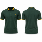 Dark Green Men’s Polo Shirt with Mustard Yellow Detail