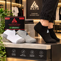 Premium Everyday Comfort Short Socks – 100% Organic Cotton Black, White & Grey 3 Pair Pack