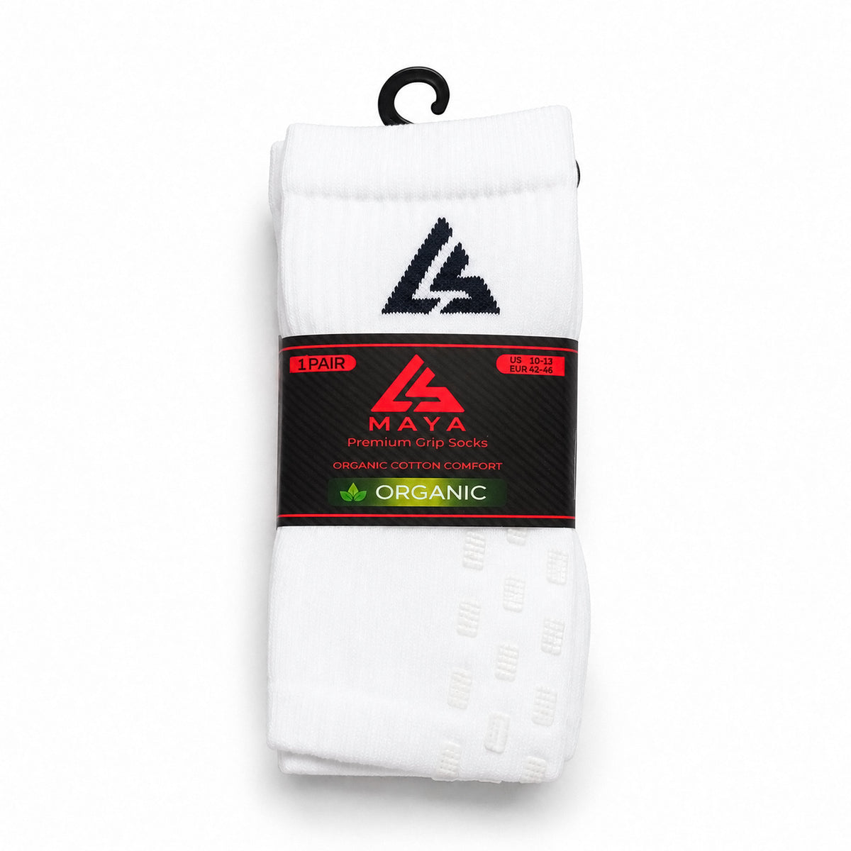 White Grip Socks – 100% Organic Cotton Premium Anti-Slip Sports Socks