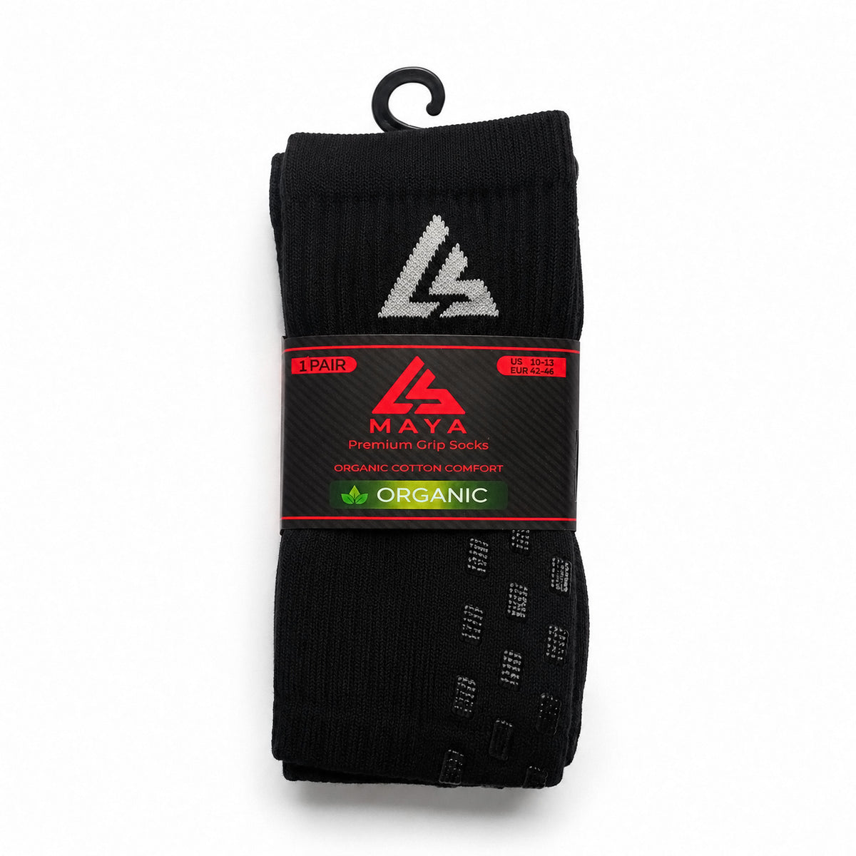 Black Grip Socks – 100% Organic Cotton Premium Anti-Slip Sports Socks