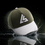 Olive Green & White Sports Cap