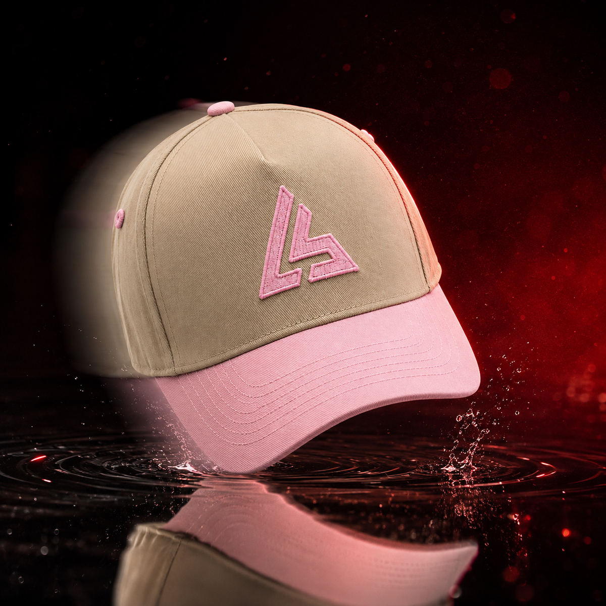 Beige & Pink Sports Cap
