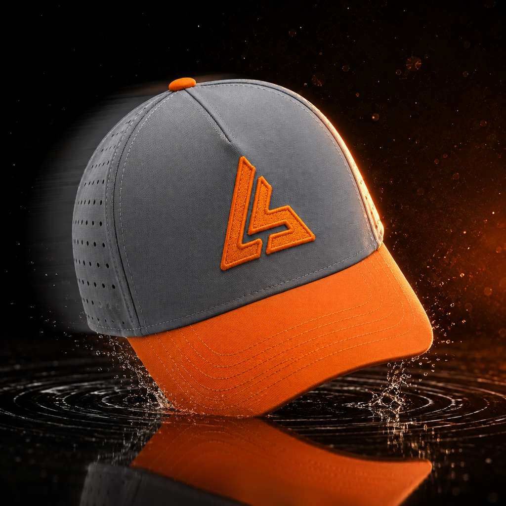 Grey & Orange Sports Cap