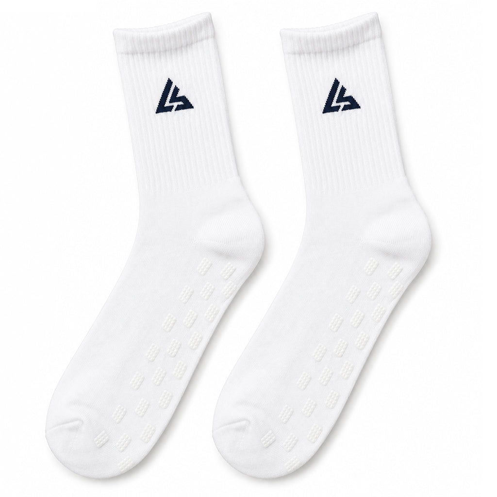 White Grip Socks – 100% Organic Cotton Premium Anti-Slip Sports Socks