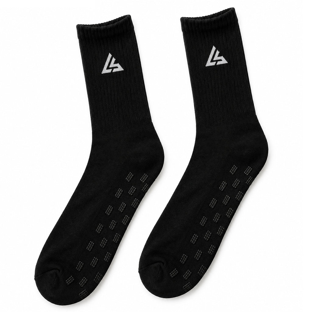 Black Grip Socks – 100% Organic Cotton Premium Anti-Slip Sports Socks