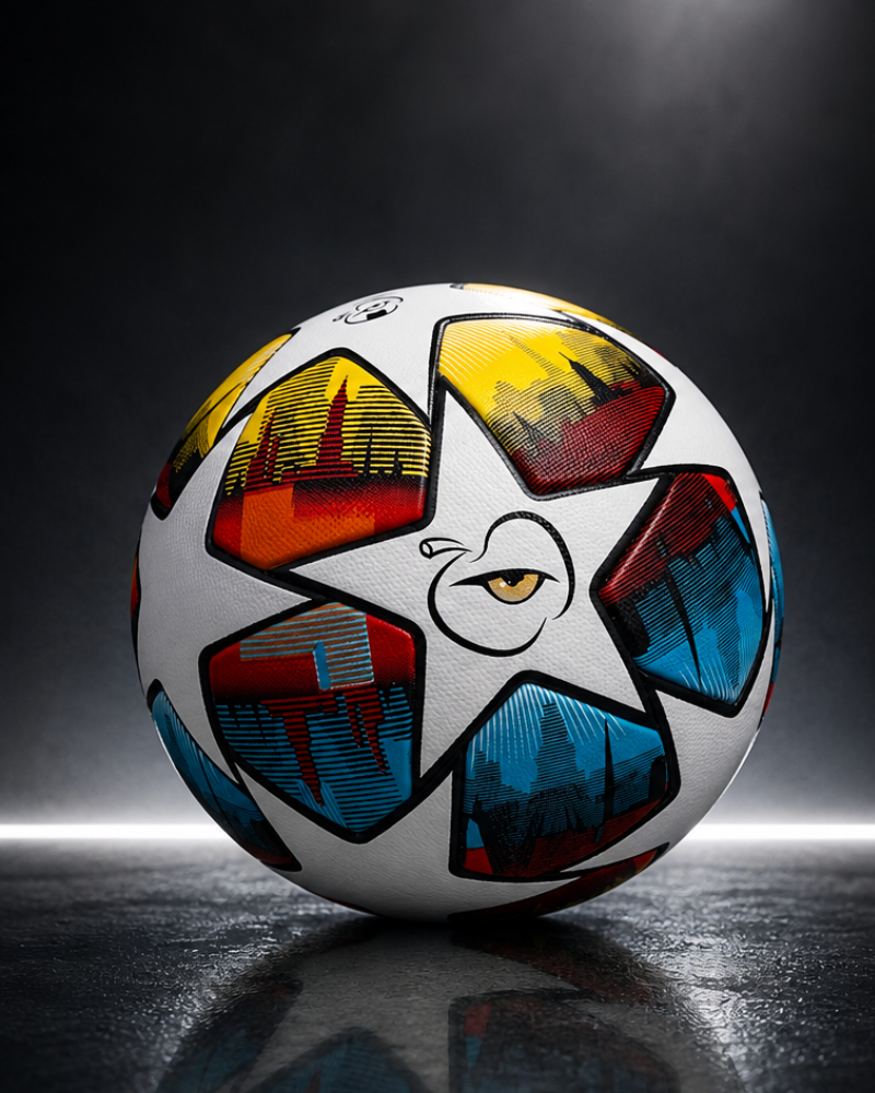 Apple Eye Champion Star Football | Multicolor UCL Style Soccer Ball